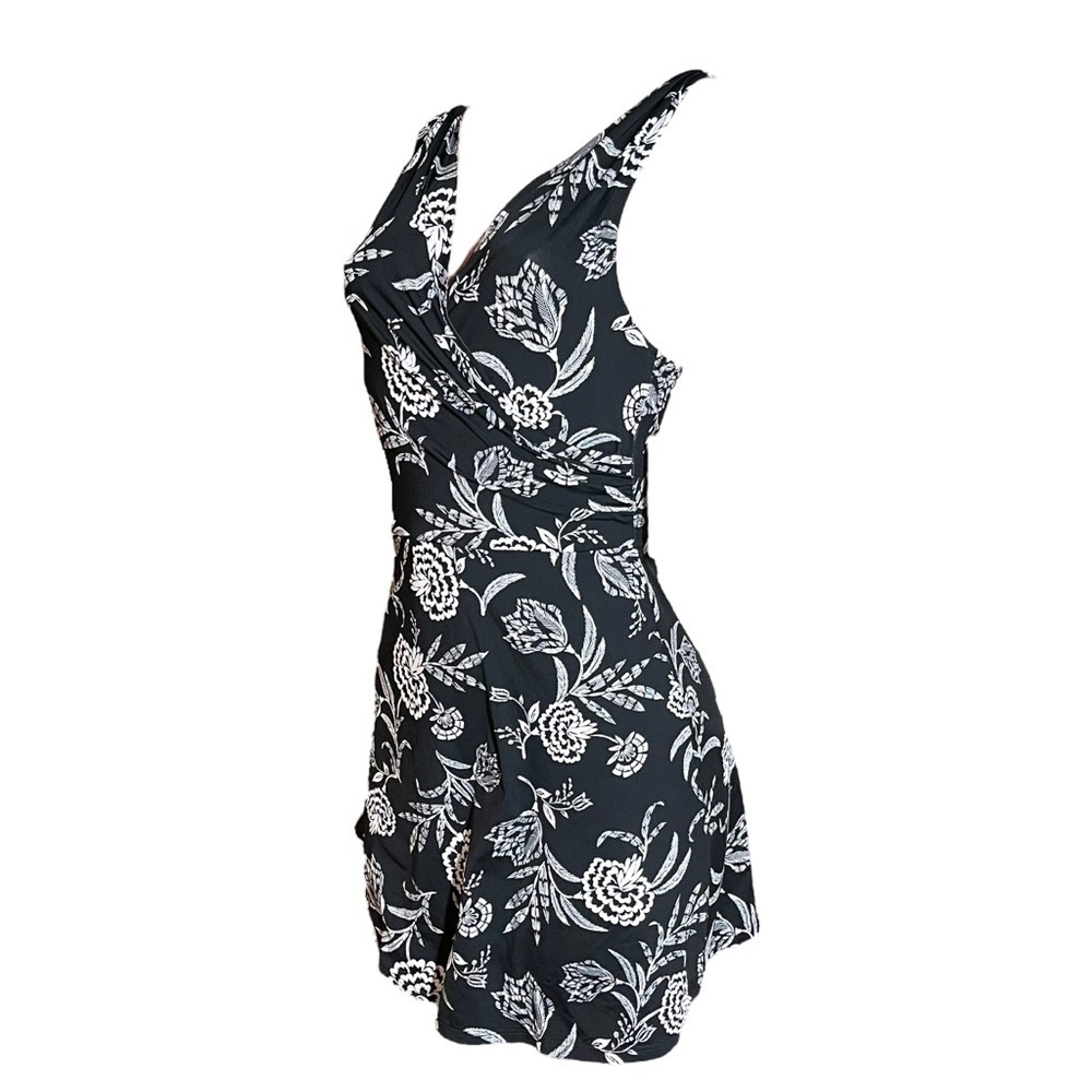 Lands' End Surplice Wrap One-Piece Swim Dress - Picture 3 of 6